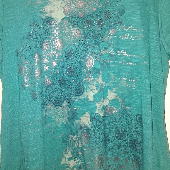 Style & Co. Turquoise Short Sleeve Top - Picture 7 of 7